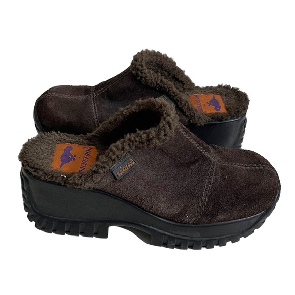 Rocket Dog Shoes Rocket Dog Fran Nubuck Brown Clogs Sherpa Lining